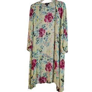 Floral Kimono Crinkle Guaze Cardigan, Torrid